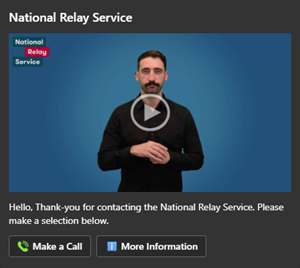 Auslan video - call options for contacting the National Relay Service