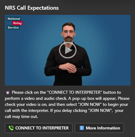 National Relay Service Call Expectations